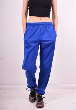 LOTTO WOMENS VINTAGE TRACKSUIT TROUSERS W30 L31 BLUE 90'S