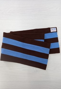 00's Unicol Scarf Blue Brown Striped Knitwear