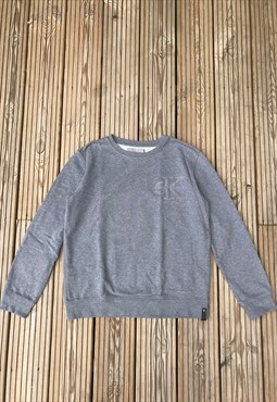 Vintage Calvin Klein Embroidered Sweatshirt Grey. 