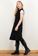 VINTAGE 60'S WOMEN MOD SHIFT DRESS IN BLACK