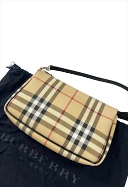 Burberry bag beige nova check handbag pouchette purse