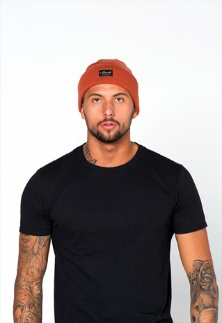54 FLORAL WINTER BEANIE HAT - ORANGE