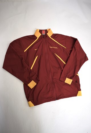 VINTAGE 90S NIKE MAROON YELLOW LIGHTWEIGHT SPORTS JACKET