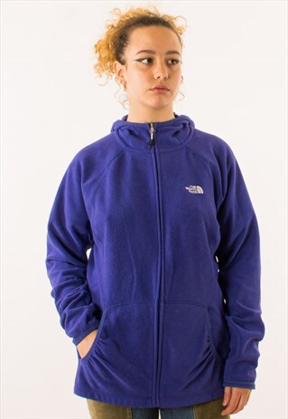 VINTAGE BLUE THE NORTH FACE HOODED FLEECE