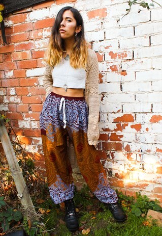 FAIRTRADE ORANGE MANDALA HIPPIE HAREMS