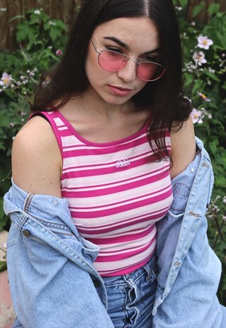 90'S RETRO PINK STRIPED TOP