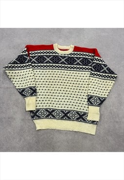 Vintage abstract knitted jumper Men's XXL