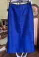 BLUE ORGANZA MAXI SKIRT SET, EMBROIDERED TWO PIECE SET