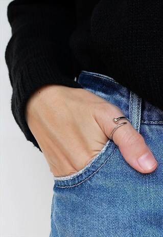 Nail Thumb Ring Women Sterling Silver Ring