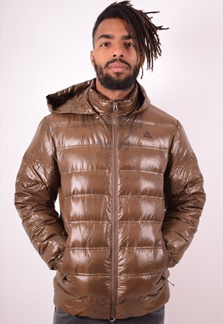 ADIDAS MENS VINTAGE PADDED JACKET MEDIUM BROWN 90S