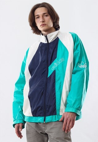 90S VINTAGE MEN ADIDAS ORIGINALS WINDBREAKER BIG LOGO JACKET
