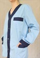 VINTAGE BLUE PAJAMA TOP, PIERMARY STYLE PAJAMA SHIRT, XL