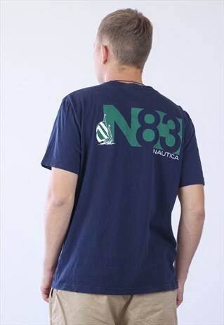 VINTAGE MENS NAUTICA SAILING N83 BIG LOGO T-SHIRT