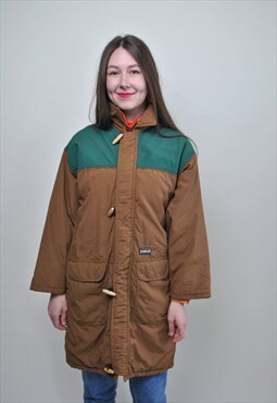 K-way parka jacket, 90s women autumn jacket