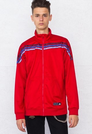 VINTAGE RED ADIDAS TRACK JACKET