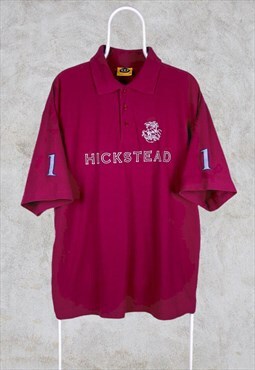 Vintage Hickstead Horse Polo Shirt Burgundy XL