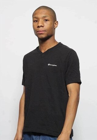 VINTAGE CHAMPION LOGO T-SHIRT BLACK