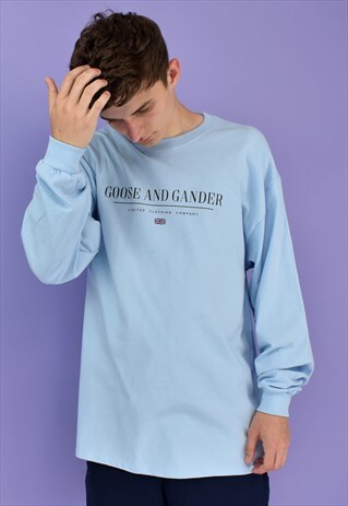 G&G UNISEX BABY BLUE LTD L/S CUFFED TEE