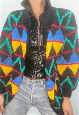 Vintage Graphic Knitted Cardigan