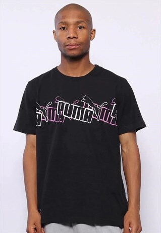 VINTAGE PUMA BIG LOGO GRAPHIC T-SHIRT BLACK