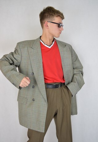 VINTAGE MULTICOLOUR CHECKERED OVERSIZE BLAZER