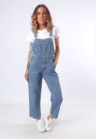 DENIM DUNGAREES SHORT LENGTH WIDE TAPERED LEG UK 10 (51A)