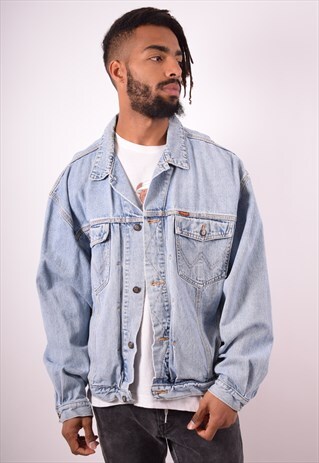 WRANGLER MENS VINTAGE DENIM JACKET XXL BLUE 90S