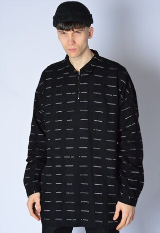 VINTAGE 90S BLACK GRAPHIC LONG SLEEVE SHIRT