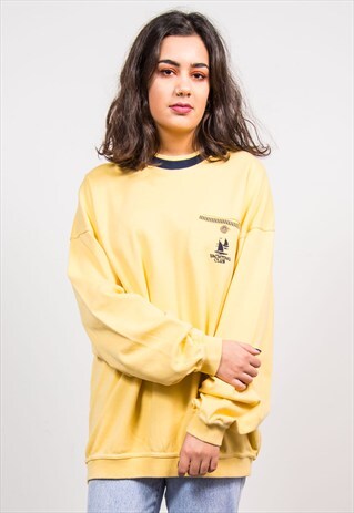 VINTAGE 90'S YELLOW YACHTING CLUB SWEATSHIRT JUMPER