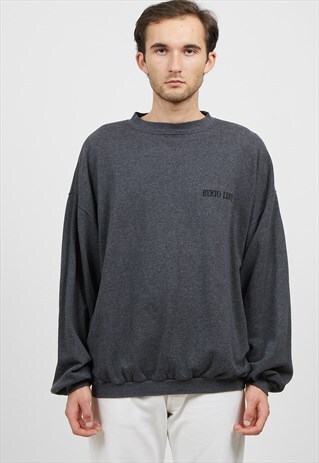 VINTAGE GREY BERTO LUCCI CREW NECK PULLOVER SWEATSHIRT