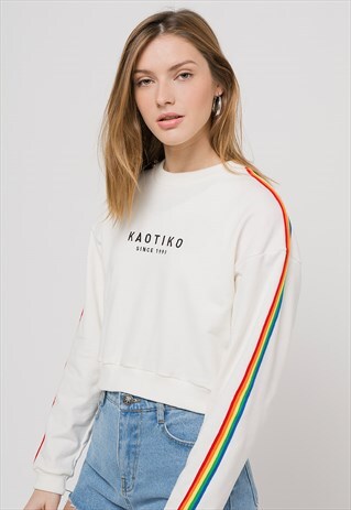 RAINBOW SWEATSHIRT IN OFF WHITE