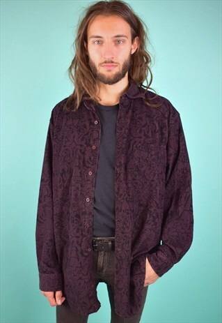 VINTAGE 90'S CORDUROY PATTERN SHIRT