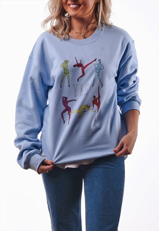YAS MEN ILLUSTRATED SWEATSHIRT - BLUE
