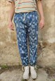 REWORKED JEAN IMITATION JOGGERS CHECK PANTS PUNK OVERALLS 