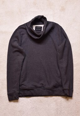 AllSaints Robul Funnel Neck Grey Sweater