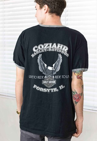 VINTAGE HARLEY-DAVIDSON COZIAHR T-SHIRT LOGO 90S XL 9.0