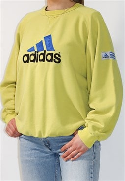Vintage Yellow Adidas Embroidered Sweatshirt