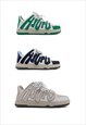 RETRO CLASSIC WIDE LACES SNEAKERS LETTERS TRAINERS IN GREEN