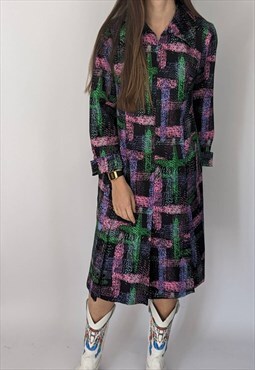 Vintage Pink Green Checked Dress