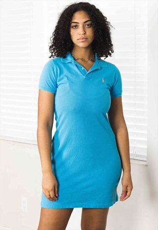 VINTAGE RALPH LAUREN SHIRT DRESS LOGO 90S S 8.4