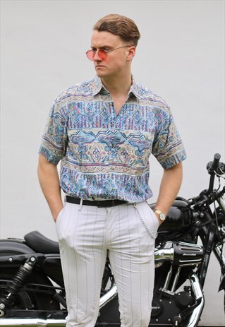 MARC DANIELS RETRO MOSAIC SHIRT