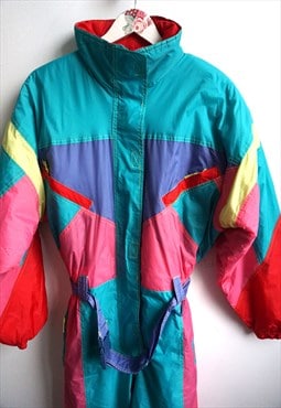 Vintage Onepiece Skiing Ski Suit Overall Jumpsuit Jacket