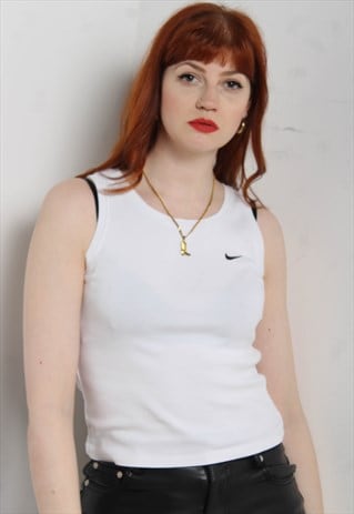 VINTAGE NIKE Y2K VEST TOP WHITE