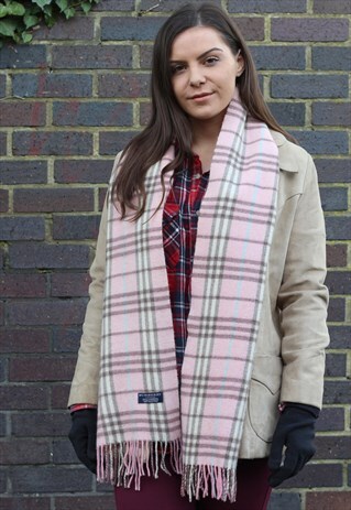 VINTAGE LAMBSWOOL CHECKED SCARF-AS116