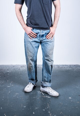 VINTAGE BLUE LEVI'S 501 PAINT JEANS