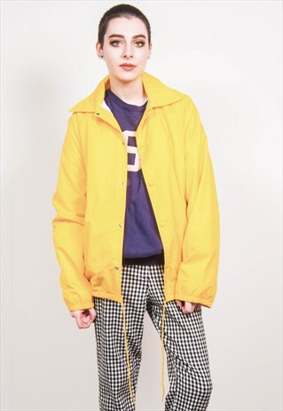 VINTAGE 90'S BRIGHT YELLOW COACH JACKET