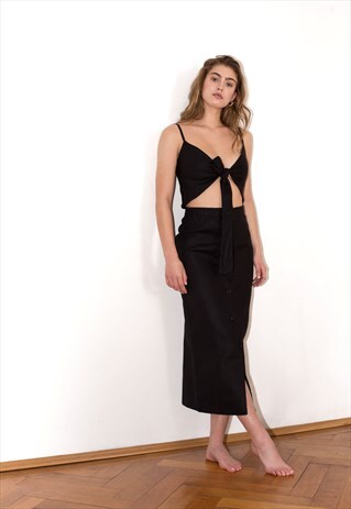 THE SEPT LINEN DRESS BLACK