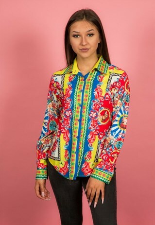 MULTI COLOURED RENAISSANCE & REGAL STATEMENT PATTERN SHIRT