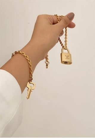 Louis Vuitton Padlock Necklace with Key bracelet Set | Boutique Secondlife | ASOS Marketplace