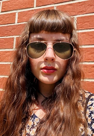 VINTAGE INSPIRED SUNGLASSES PILOT SHAPE IN SILVER WITH UV400